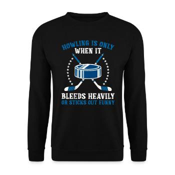 Ice hockey is only howled when it bleeds - Unisex Sweatshirt - black - Front - Alina (178cm) & Michal (187cm)