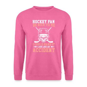 Eishockey Fan sei nett zu mir - Unisex Pullover - Pink - Vorne
