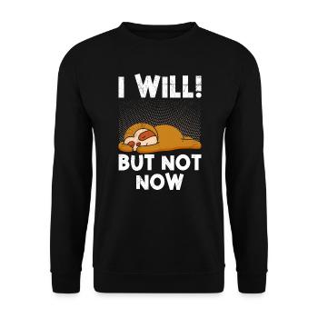 Sloth colleague I make motivation later - Unisex Sweatshirt - black - Front - Alina (178cm) & Michal (187cm)