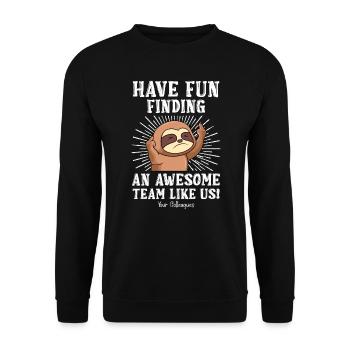Job change colleague Farewell new job - Unisex Sweatshirt - black - Front - Alina (178cm) & Michal (187cm)