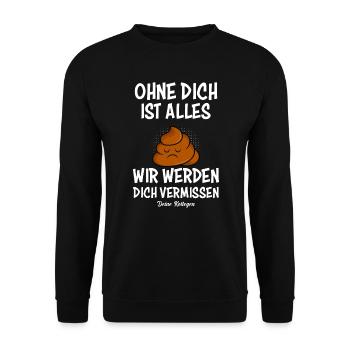 Jobwechsel Abschied Kollege Ruhestand - Unisex Pullover - Schwarz - Vorne - Alina (178cm) & Michal (187cm)