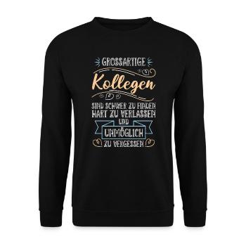 Jobwechsel toller Kollege Ruhestand - Unisex Pullover - Schwarz - Vorne - Alina (178cm) & Michal (187cm)