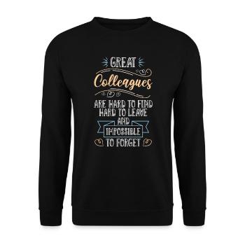 Job change great colleague retirement - Unisex Sweatshirt - black - Front - Alina (178cm) & Michal (187cm)