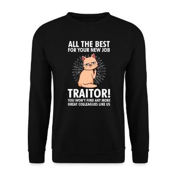 All the best new job Job change Work - Unisex Sweatshirt - black - Front - Alina (178cm) & Michal (187cm)