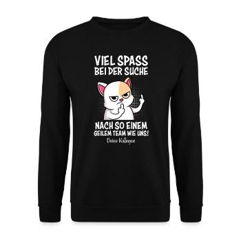 Jobwechsel Kollege Abschied neuer Job - Unisex Pullover - Schwarz - Vorne - Alina (178cm) & Michal (187cm)