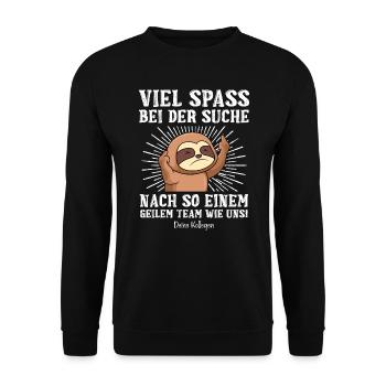 Jobwechsel Kollege Abschied neuer Job - Unisex Pullover - Schwarz - Vorne - Alina (178cm) & Michal (187cm)