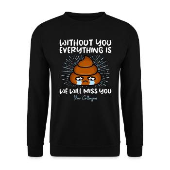 Job change colleague Farewell gift retirement - Unisex Sweatshirt - black - Front - Alina (178cm) & Michal (187cm)