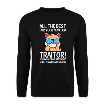 Good luck new job colleague job change - Unisex Sweatshirt - black - Front - Alina (178cm) & Michal (187cm)