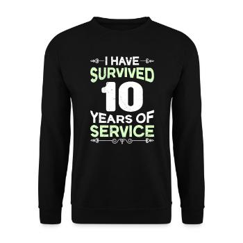 Service anniversary 10 years of service - Unisex Sweatshirt - black - Front - Alina (178cm) & Michal (187cm)