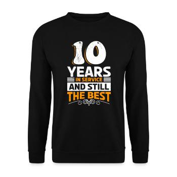 10 years of work service anniversary - Unisex Sweatshirt - black - Front - Alina (178cm) & Michal (187cm)
