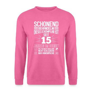 Dienstjubiläum 15 Jahre Firmenjubiläum - Unisex Pullover - Pink - Vorne