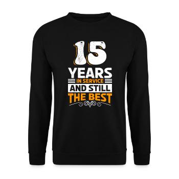 Company anniversary 15 years in service - Unisex Sweatshirt - black - Front - Alina (178cm) & Michal (187cm)