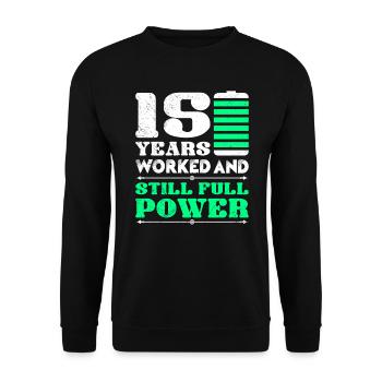 Service anniversary 15 years company anniversary - Unisex Sweatshirt - black - Front - Alina (178cm) & Michal (187cm)