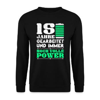 Service anniversary 15 years company anniversary - Unisex Sweatshirt - black - Front - Alina (178cm) & Michal (187cm)