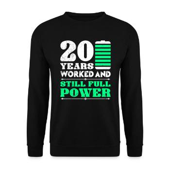 Dienstjubiläum 20 Jahre Arbeit Firmenjubiläum - Unisex Pullover - Schwarz - Vorne - Alina (178cm) & Michal (187cm)