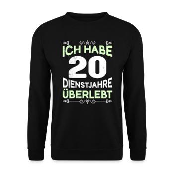 Dienstjubiläum 20 Jahre Arbeit Firmenjubiläum - Unisex Pullover - Schwarz - Vorne - Alina (178cm) & Michal (187cm)