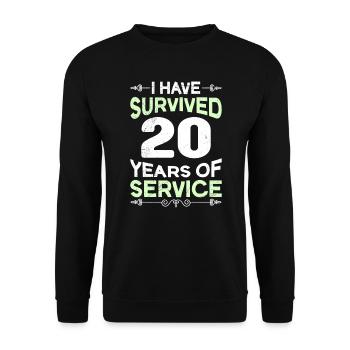 Dienstjubiläum 20 Jahre Arbeit Firmenjubiläum - Unisex Pullover - Schwarz - Vorne - Alina (178cm) & Michal (187cm)