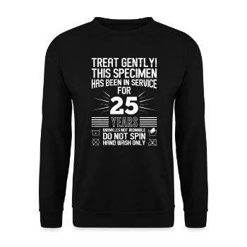 25 Jahre Dienstjubiläum 25 Jahre Arbeit - Unisex Pullover - Schwarz - Vorne - Alina (178cm) & Michal (187cm)