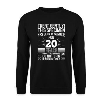 Dienstjubiläum 20 Jahre Arbeit Firmenjubiläum - Unisex Pullover - Schwarz - Vorne - Alina (178cm) & Michal (187cm)