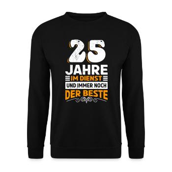 Dienstjubiläum 25 Jahre Arbeitsjubiläum 25 Jahre - Unisex Pullover - Schwarz - Vorne - Alina (178cm) & Michal (187cm)