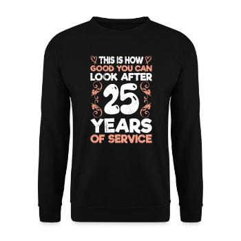 Dienstjubiläum 25 Jahre Arbeitsjubiläum 25 Jahre - Unisex Pullover - Schwarz - Vorne - Alina (178cm) & Michal (187cm)