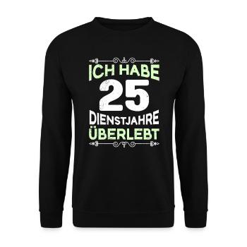 Dienstjubiläum 25 Jahre Arbeitsjubiläum 25 Jahre - Unisex Pullover - Schwarz - Vorne - Alina (178cm) & Michal (187cm)