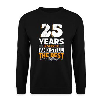 Dienstjubiläum 25 Jahre Arbeitsjubiläum 25 Jahre - Unisex Pullover - Schwarz - Vorne - Alina (178cm) & Michal (187cm)