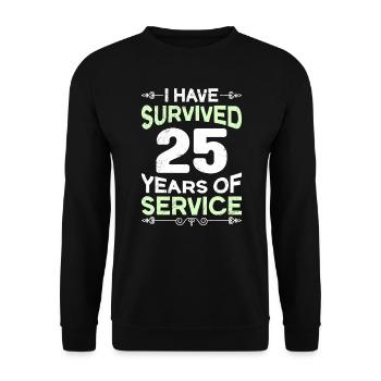 Dienstjubiläum 25 Jahre Arbeitsjubiläum 25 Jahre - Unisex Pullover - Schwarz - Vorne - Alina (178cm) & Michal (187cm)