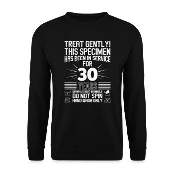 30 Jahre Arbeitsjubiläum 30 Dienstjahre - Unisex Pullover - Schwarz - Vorne - Alina (178cm) & Michal (187cm)