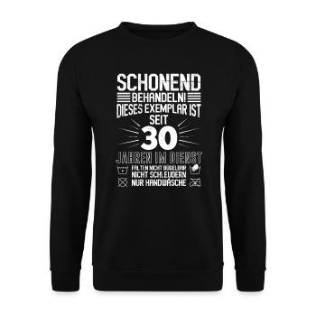 30 Jahre Arbeitsjubiläum 30 Dienstjahre - Unisex Pullover - Schwarz - Vorne - Alina (178cm) & Michal (187cm)