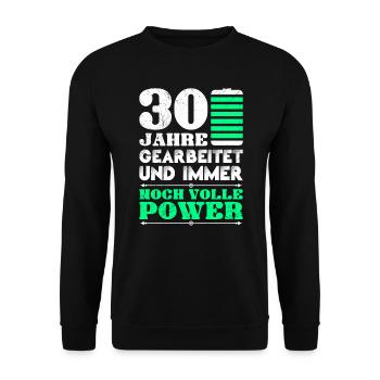 30 Jahre Arbeitsjubiläum 30 Dienstjahre - Unisex Pullover - Schwarz - Vorne - Alina (178cm) & Michal (187cm)