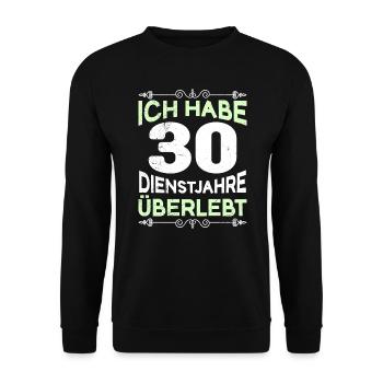 30 Jahre Arbeitsjubiläum 30 Dienstjahre - Unisex Pullover - Schwarz - Vorne - Alina (178cm) & Michal (187cm)