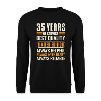 Service anniversary 35 years of work Company anniversary - Unisex Sweatshirt - black - Front - Alina (178cm) & Michal (187cm)