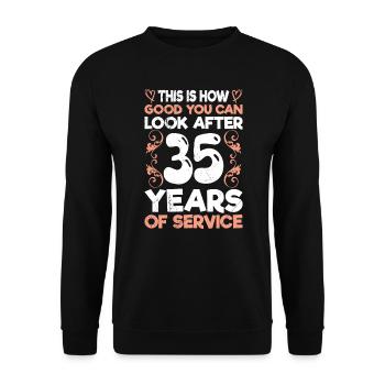 Service anniversary 35 years of work colleague - Unisex Sweatshirt - black - Front - Alina (178cm) & Michal (187cm)
