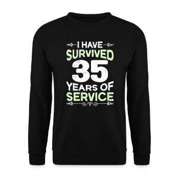 35 years of work 30 years of service anniversary - Unisex Sweatshirt - black - Front - Alina (178cm) & Michal (187cm)
