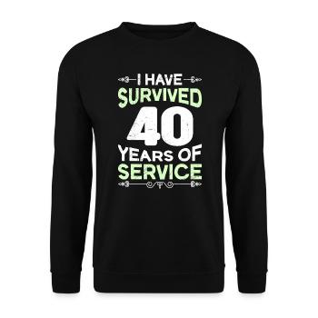 40 Jahre Arbeit Dienstjubiläum 40 Jahre - Unisex Pullover - Schwarz - Vorne - Alina (178cm) & Michal (187cm)