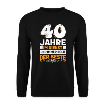 40 Jahre Arbeit Dienstjubiläum 40 Jahre - Unisex Pullover - Schwarz - Vorne - Alina (178cm) & Michal (187cm)