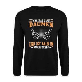 Daumen hoch Ruhestand Kollege Abschied - Unisex Pullover - Schwarz - Vorne - Alina (178cm) & Michal (187cm)