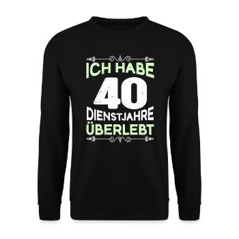 40 Jahre Arbeit Dienstjubiläum 40 Jahre - Unisex Pullover - Schwarz - Vorne - Alina (178cm) & Michal (187cm)