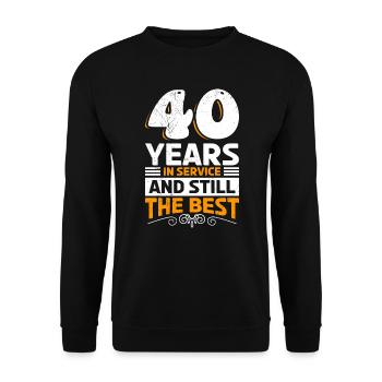 40 Jahre Arbeit Dienstjubiläum 40 Jahre - Unisex Pullover - Schwarz - Vorne - Alina (178cm) & Michal (187cm)