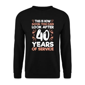 40 years of service 40 years of work anniversary - Unisex Sweatshirt - black - Front - Alina (178cm) & Michal (187cm)