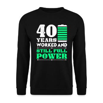 Service anniversary 40 years company anniversary - Unisex Sweatshirt - black - Front - Alina (178cm) & Michal (187cm)