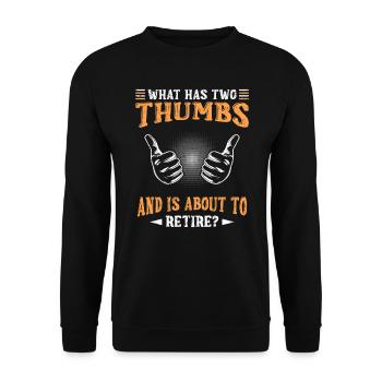 Daumen hoch Ruhestand Kollege Abschied - Unisex Pullover - Schwarz - Vorne - Alina (178cm) & Michal (187cm)