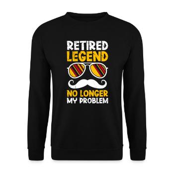 Legende im Ruhestand Arbeitskollege - Unisex Pullover - Schwarz - Vorne - Alina (178cm) & Michal (187cm)