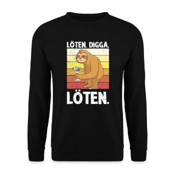 Löten Digga löten Malle Sauf - Unisex Pullover - Schwarz - Vorne - Alina (178cm) & Michal (187cm)