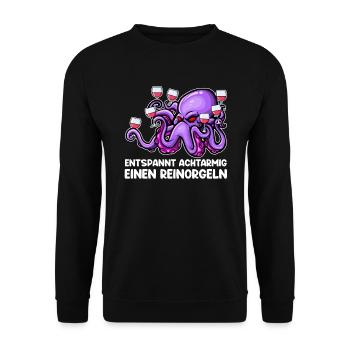 Achtarmig einen reinorgeln Bier - Unisex Pullover - Schwarz - Vorne - Alina (178cm) & Michal (187cm)