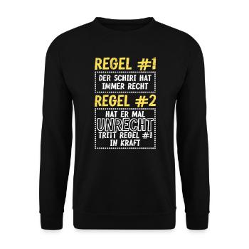 Schiedsrichter Regeln Schiri - Unisex Pullover - Schwarz - Vorne - Alina (178cm) & Michal (187cm)