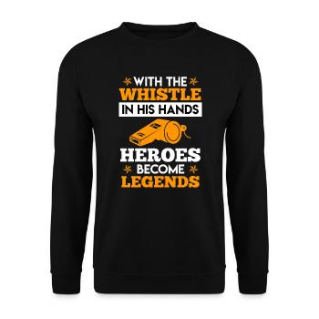 With the pipe in your hands - Unisex Sweatshirt - black - Front - Alina (178cm) & Michal (187cm)