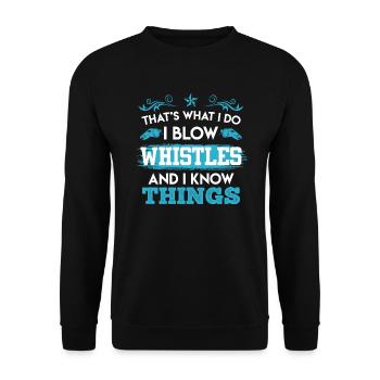 Sifflet d'arbitre et savoir des choses - Sweat-shirt Unisexe - noir - Devant - Alina (178cm) & Michal (187cm)