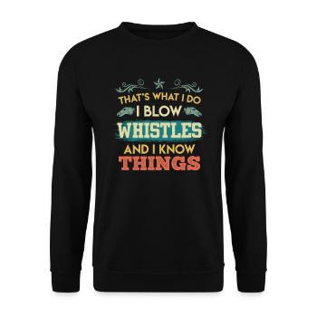 Sifflet de l’arbitre et savoir des choses - Sweat-shirt Unisexe - noir - Devant - Alina (178cm) & Michal (187cm)